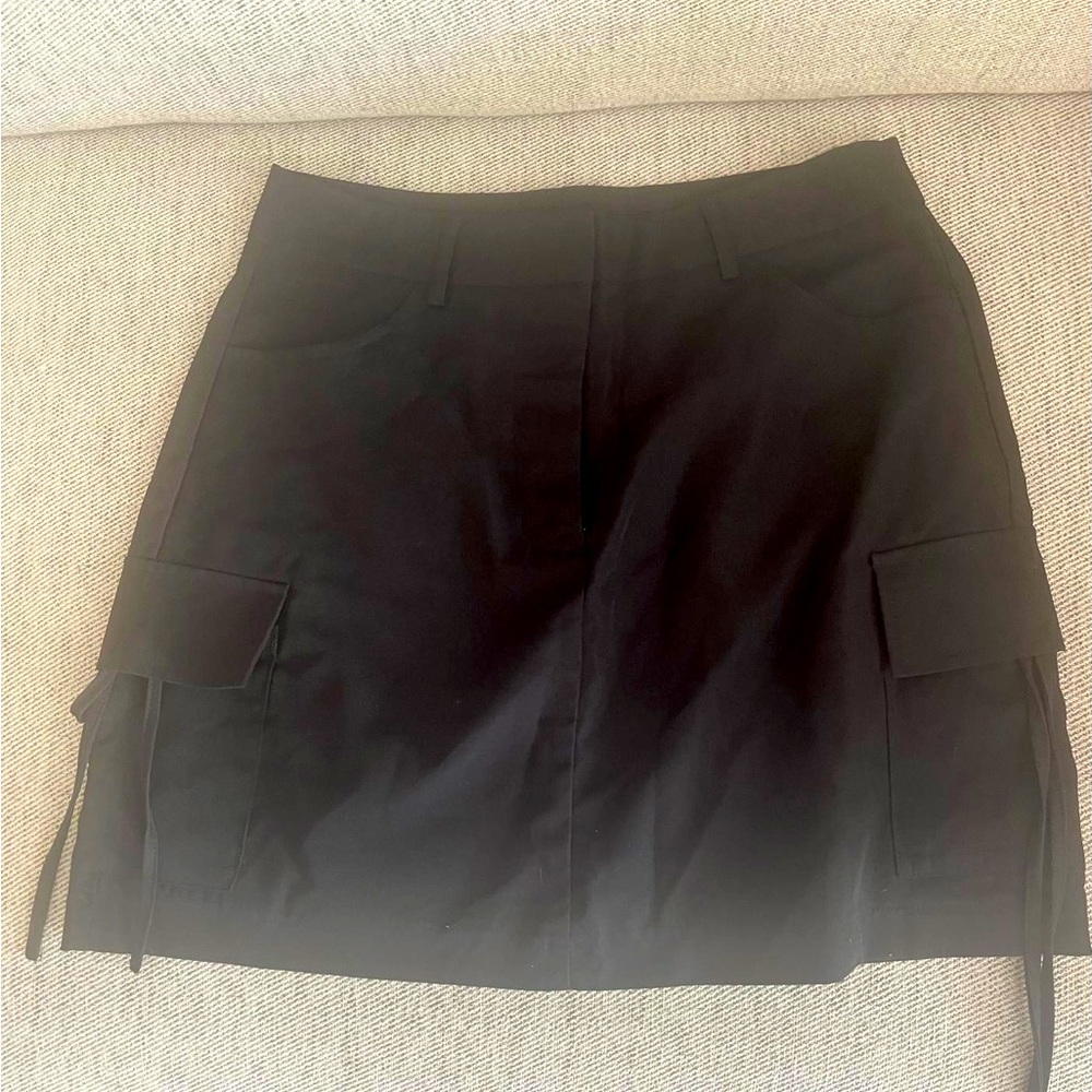 Black PIECES cargo skirt. Size small.